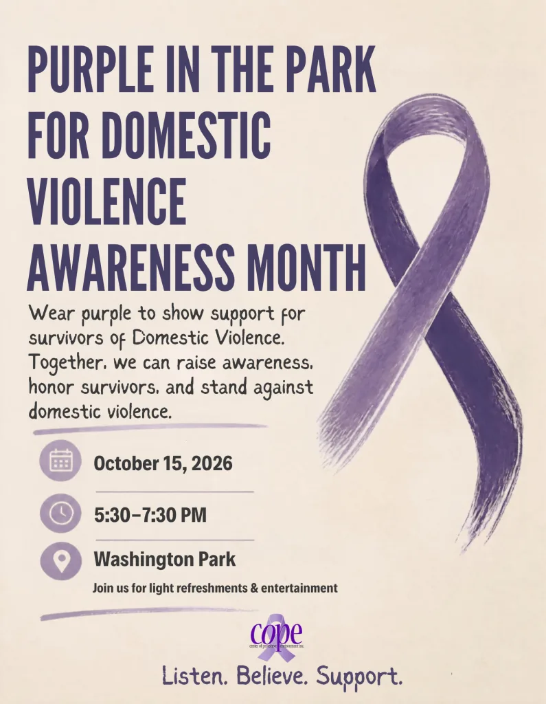Purple in the Park for Domestic Violence Awareness Month