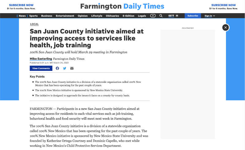 San Juan County initiative aimed at improving access to services like health, job training