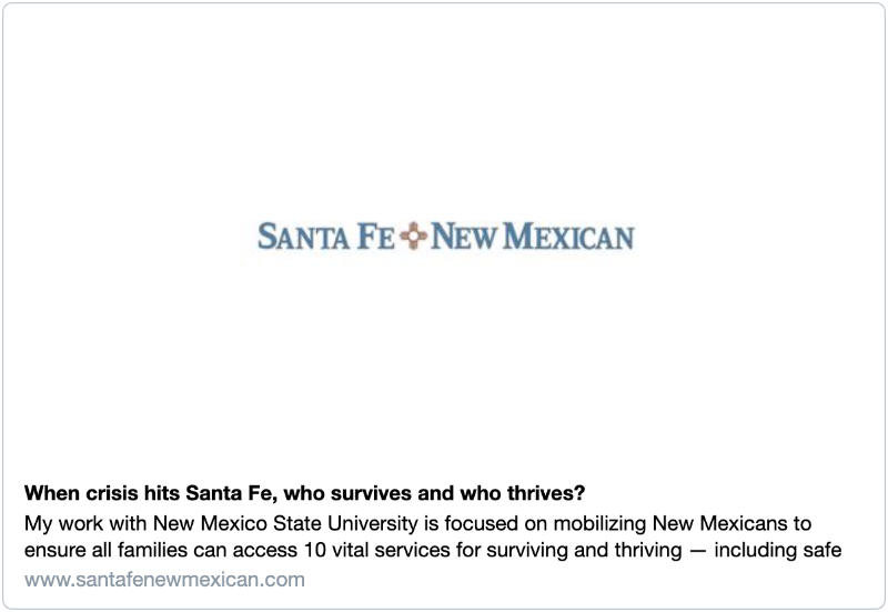 When Crisis Hits Santa Fe, Who Survives and Who Thrives?
