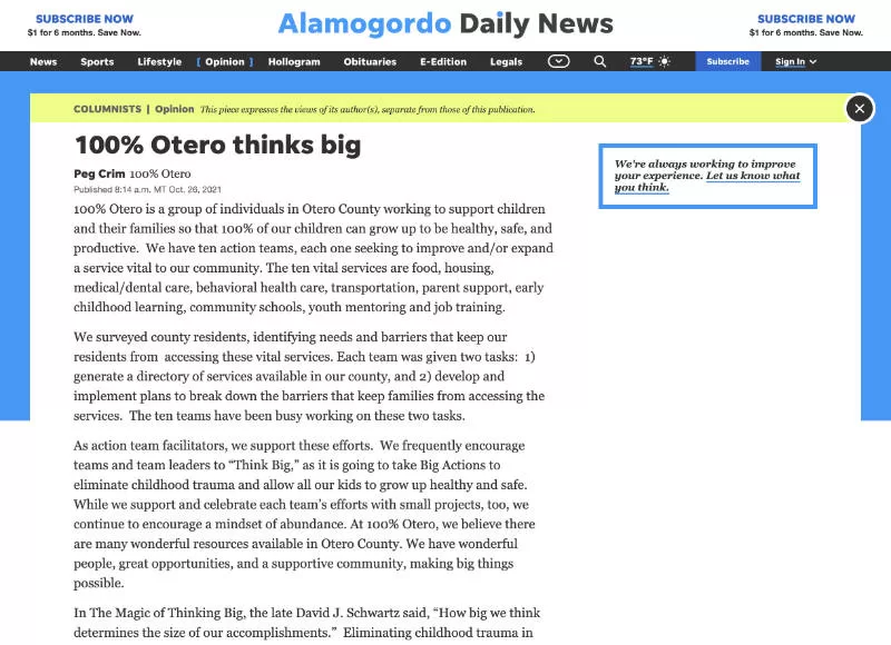 100% Otero thinks big
