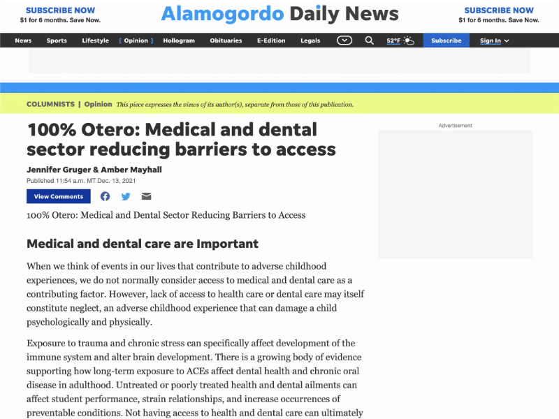 100% Otero: Medical and dental sector reducing barriers to access